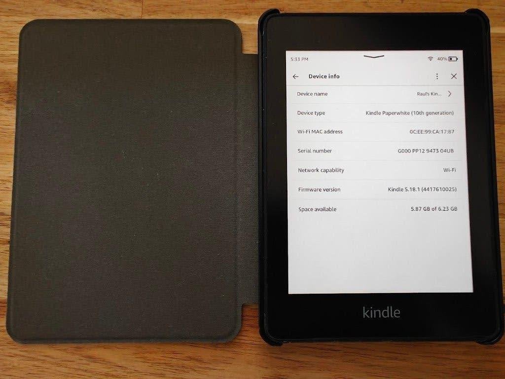 Kindle Paperwhite 10e Generatie (8GB) + Blauwe Sleep Cover, Gebruikt, 8 GB, 6 inch of minder, Amazon Kindle