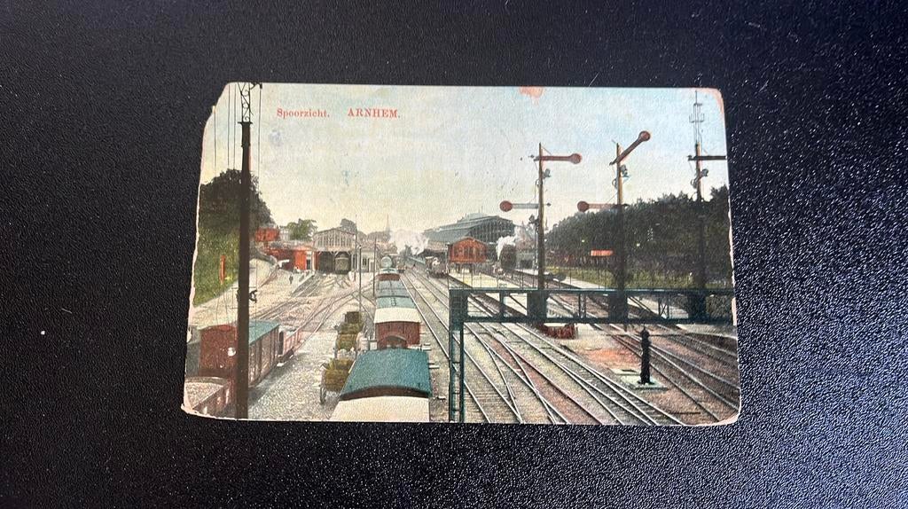 Arnhem Spoorzicht station remise treinen, Ophalen of Verzenden, Voor 1920, Gelopen, Overige thema's
