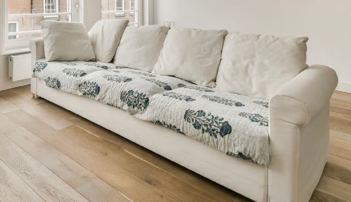 Grote Witte IKEA Bank - Gebruikt (exclusief sprei), Ophalen, 250 tot 300 cm, Gebruikt, 75 tot 100 cm