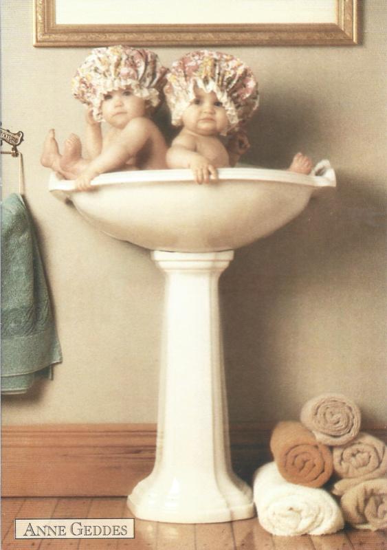 Anne Geddes kaart nr. A014: Wasbak #2, Verzenden, 1980 tot heden, Ongelopen, Kinderen