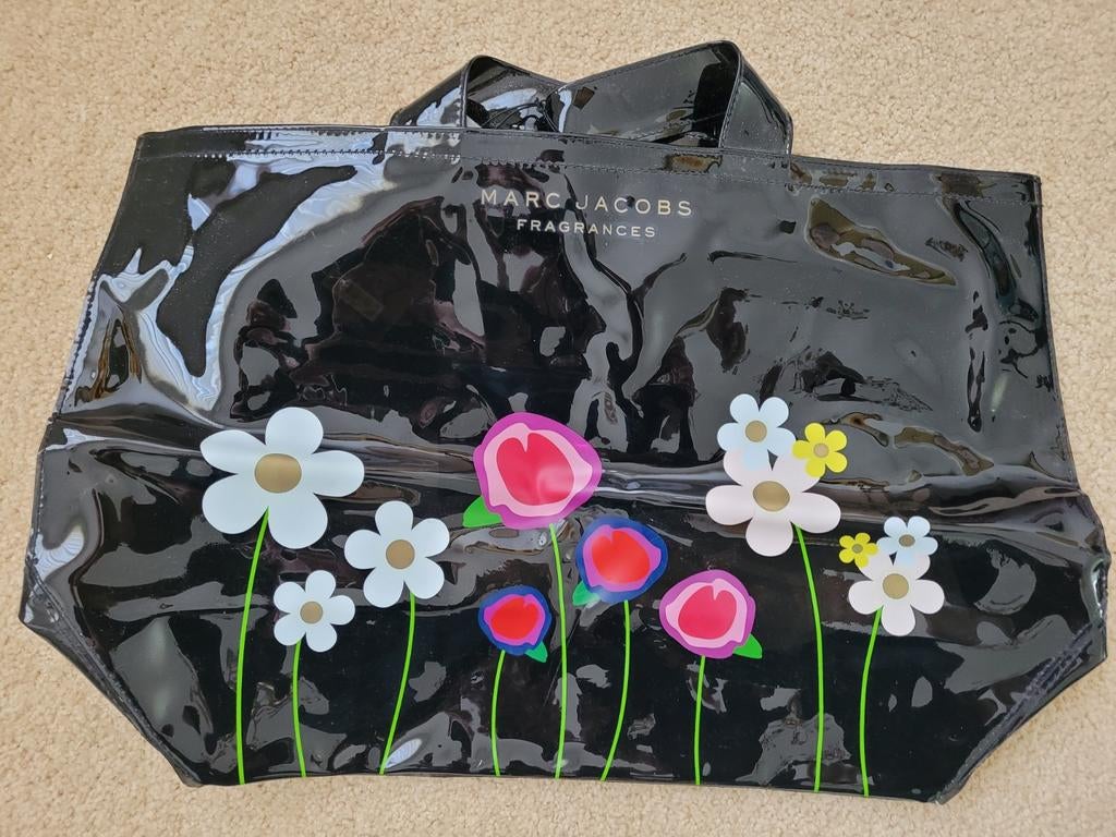 Marc Jacobs Fragrances Shopper - Zwart met Bloemen, Ophalen of Verzenden, Zo goed als nieuw, Zwart, Shopper