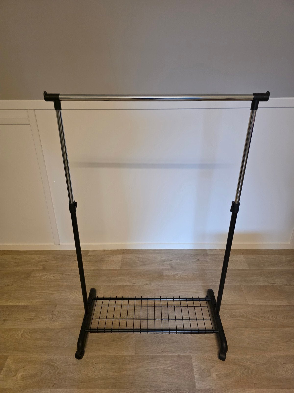 Kledingrek met schoenenrek - Zwart/Chroom, Ophalen of Verzenden, Gebruikt
