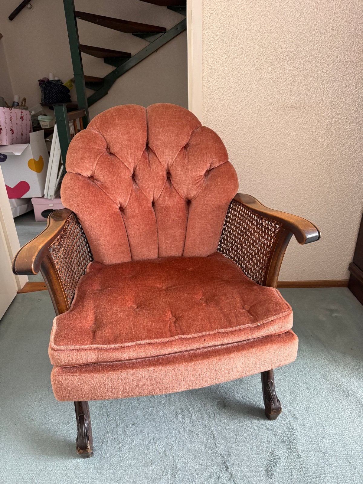 Vintage Bergère Fauteuil - Louis XV/Queen Anne-stijl, Ophalen