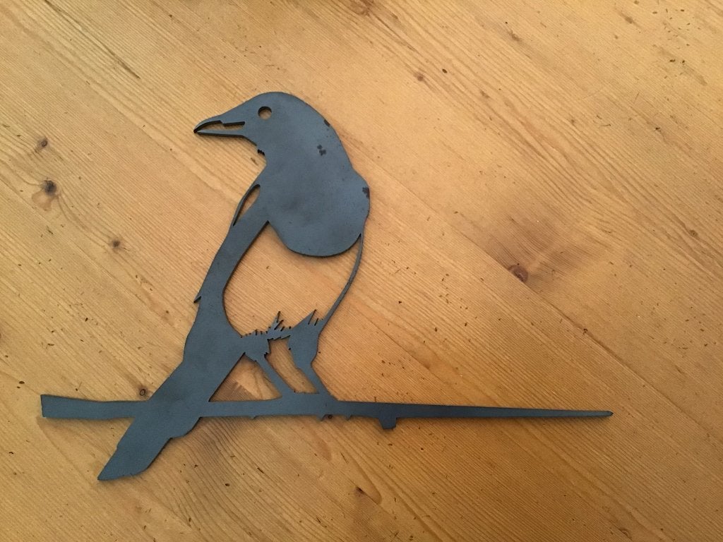 Ekster op tak cortenstaal, Ophalen of Verzenden, Zo goed als nieuw