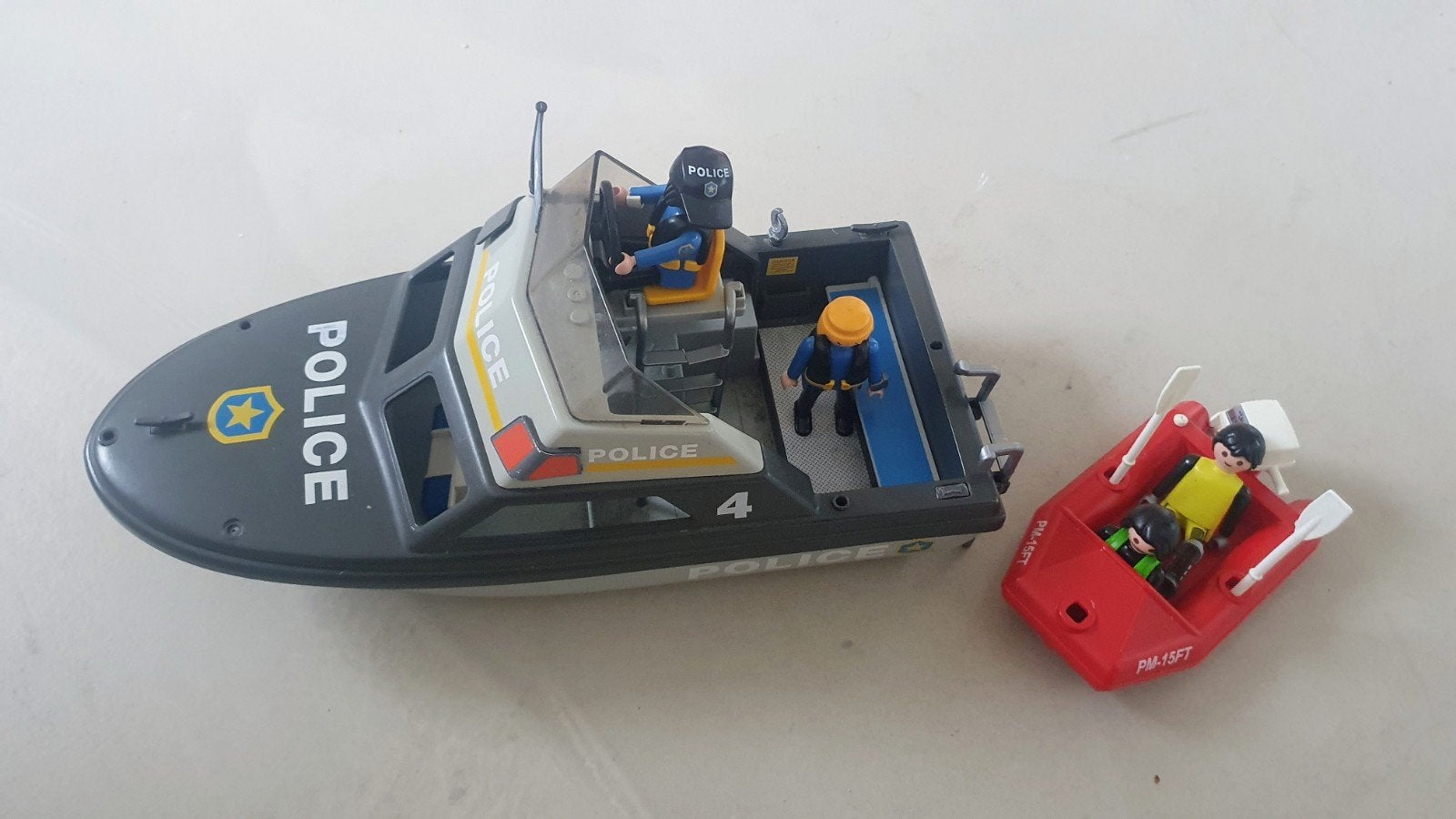 Playmobil Gave Speelset politie boot en reddingboot, Kinderen en Baby's, Ophalen of Verzenden, Zo goed als nieuw, Complete set