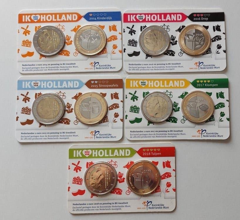 coincard Ik Hou van Holland 2014 tm 2018 complete serie, Ophalen of Verzenden, Koningin Beatrix, Euro's