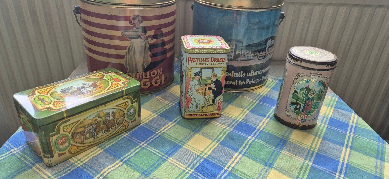 Vintage blikken: Bouillon Maggi, Droste, Verkade en meer, Verzamelen, Blikken, Ophalen, Gebruikt, Overige, Droste