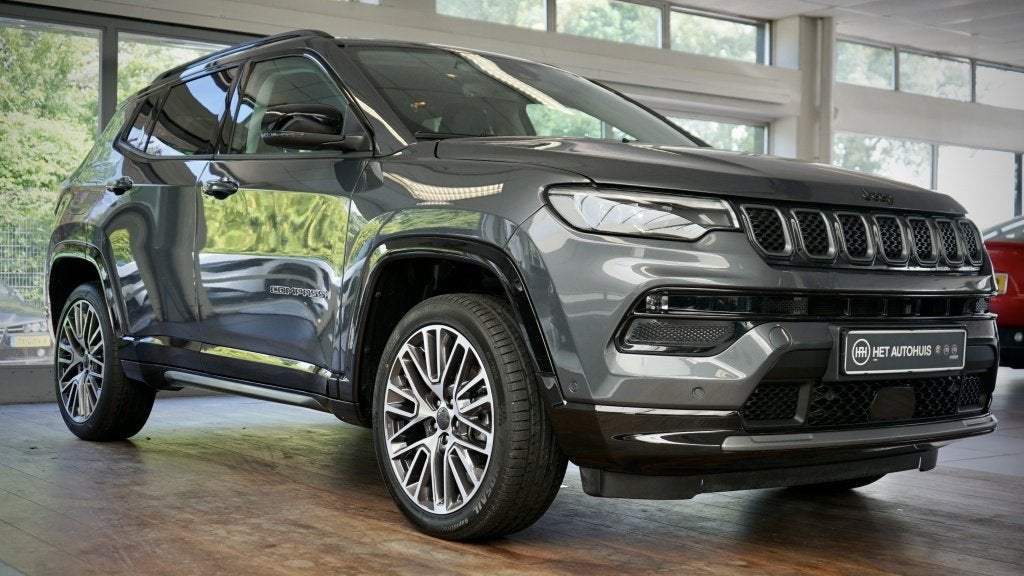 Jeep Compass 1.5T e-Hybrid Summit | Leder | Clima | Cruise |, Auto's, Jeep, Bedrijf, Te koop, Compass, ABS, Achteruitrijcamera
