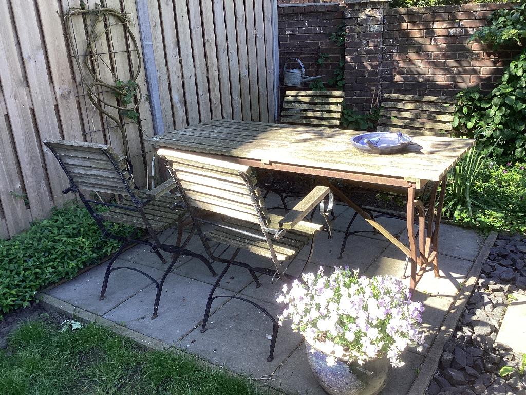 Te koop tuinset, Tuin en Terras, Tuinsets en Loungesets, Ophalen, 4 zitplaatsen, Gebruikt, Tuinset