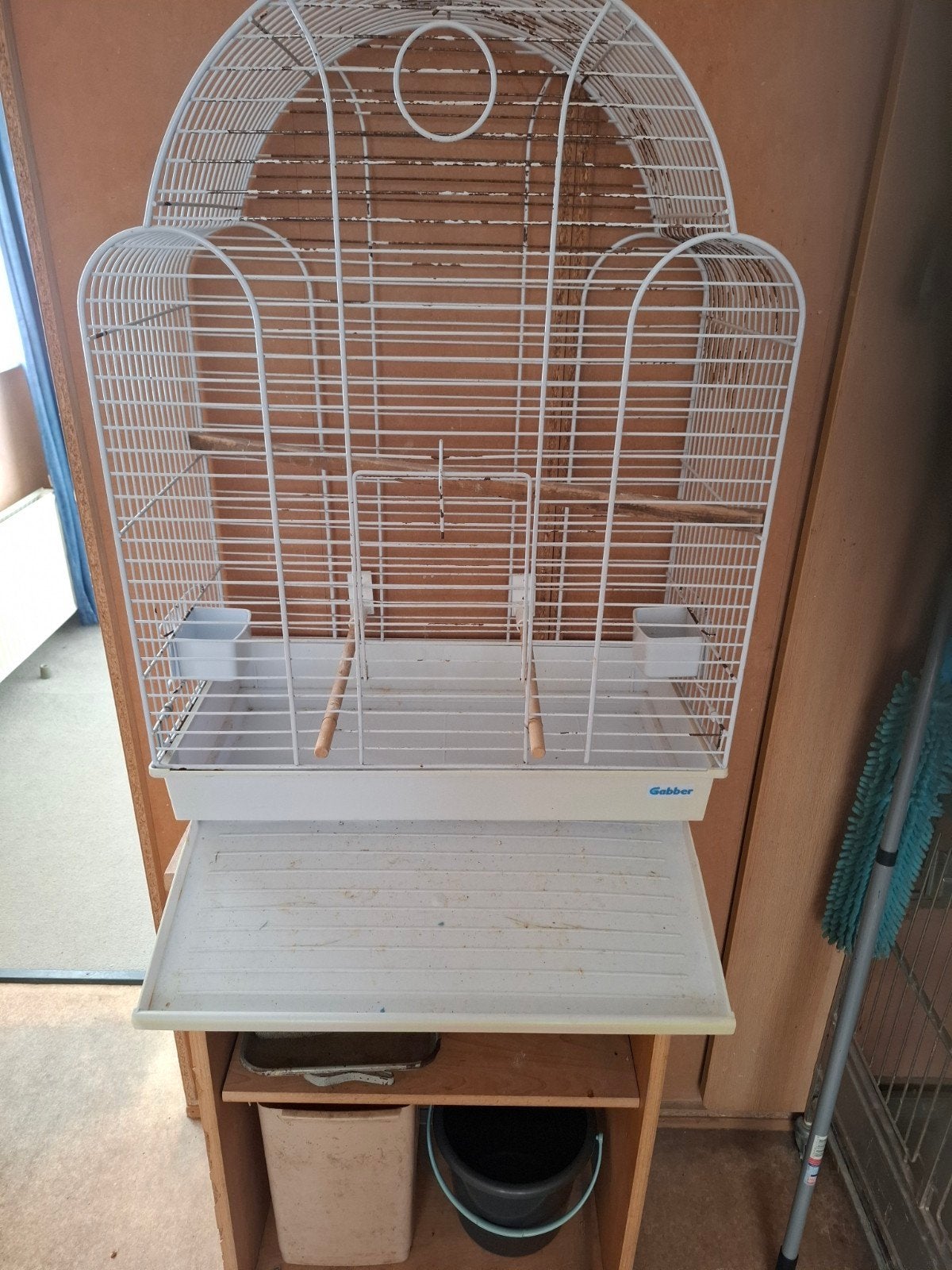 Grote Parkietenkooi 60 x 31 x 80. Met lade voer en waterbak, Dieren en Toebehoren, Ophalen, Gebruikt, Metaal, Vogelkooi