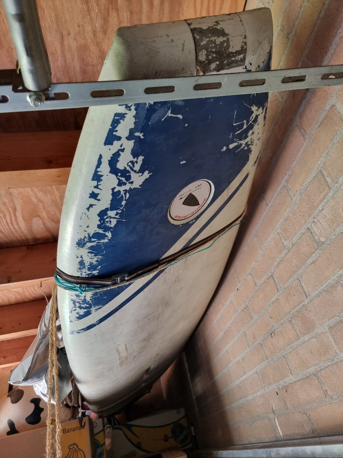 Vintage Windsurfer surfplank - Ten Cate Windsurfing, Gebruikt, 300 cm of meer, Complete set, Met vin(nen)