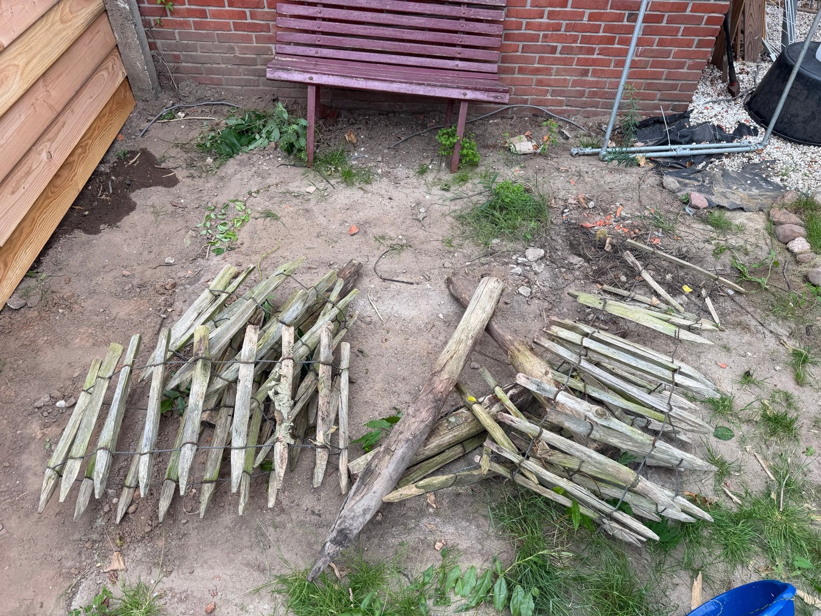 Kastanje Houten tuinhek (schapehekje) - 5 en 3 meter, Tuin en Terras, Ophalen, Gebruikt, Hout, Tuinhek