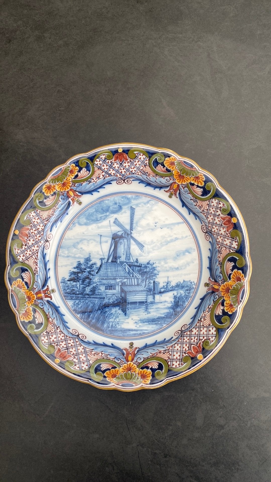 Bord / wandbord met molen - Makkum Tichelaar, Antiek en Kunst, Antiek | Porselein, Ophalen of Verzenden