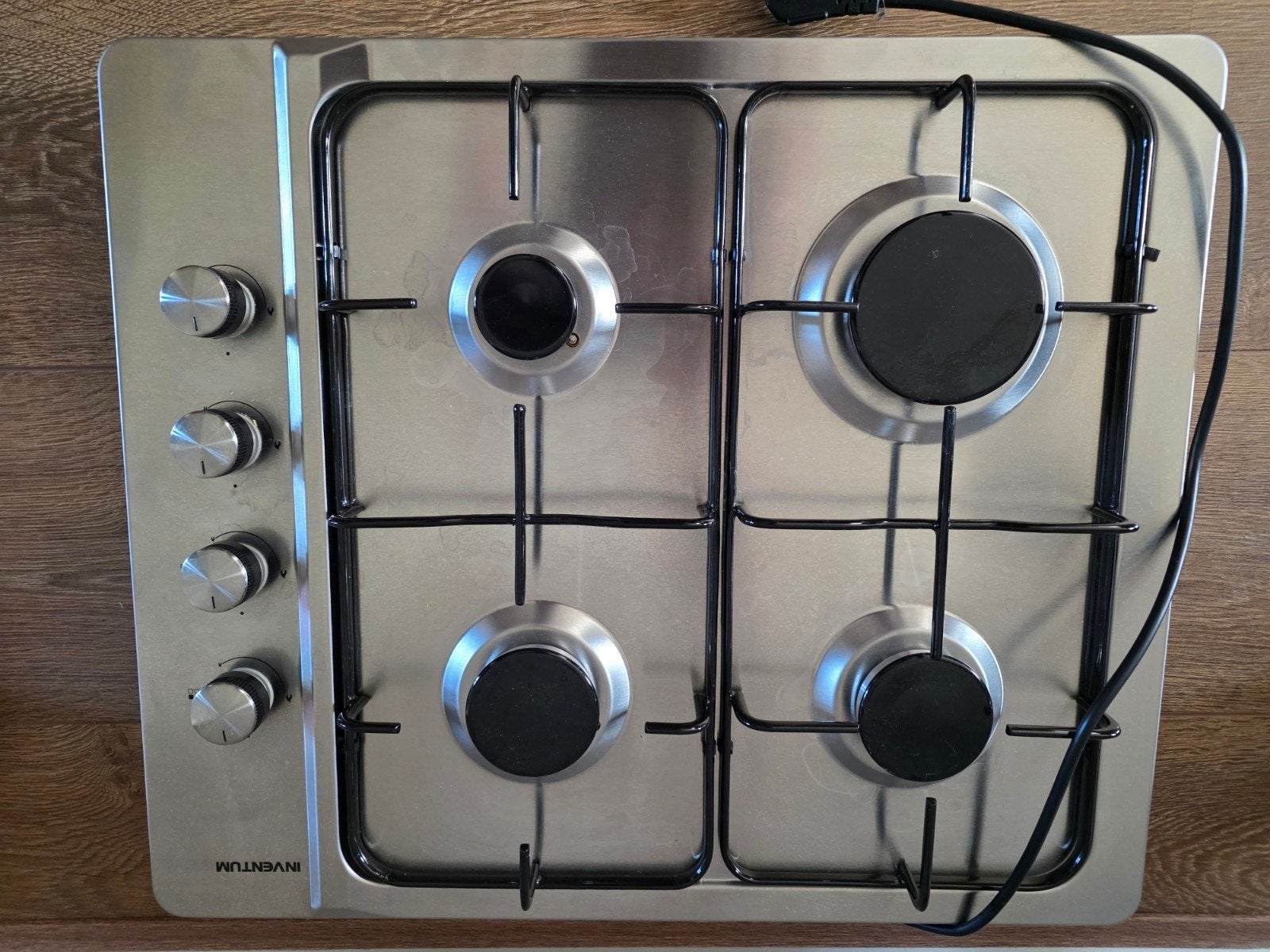 Inventum gaskookplaat rvs, Ophalen, 4 kookzones, Zo goed als nieuw, Inbouw