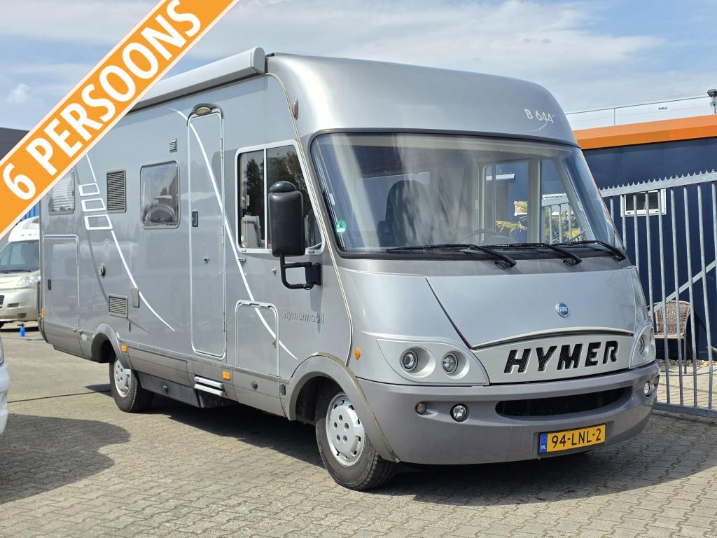 Hymer B644 SL 2.8JTD Automaat 6 pers 2xAirco 130PK! 2006, Caravans en Kamperen, Fiat, Luifel, Bedrijf, Diesel