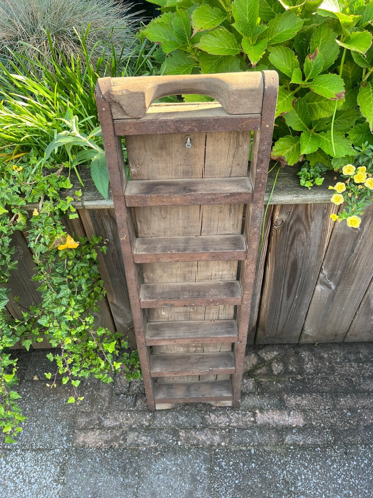 Rustiek, vintage, antiek, houten steenmal, Ophalen