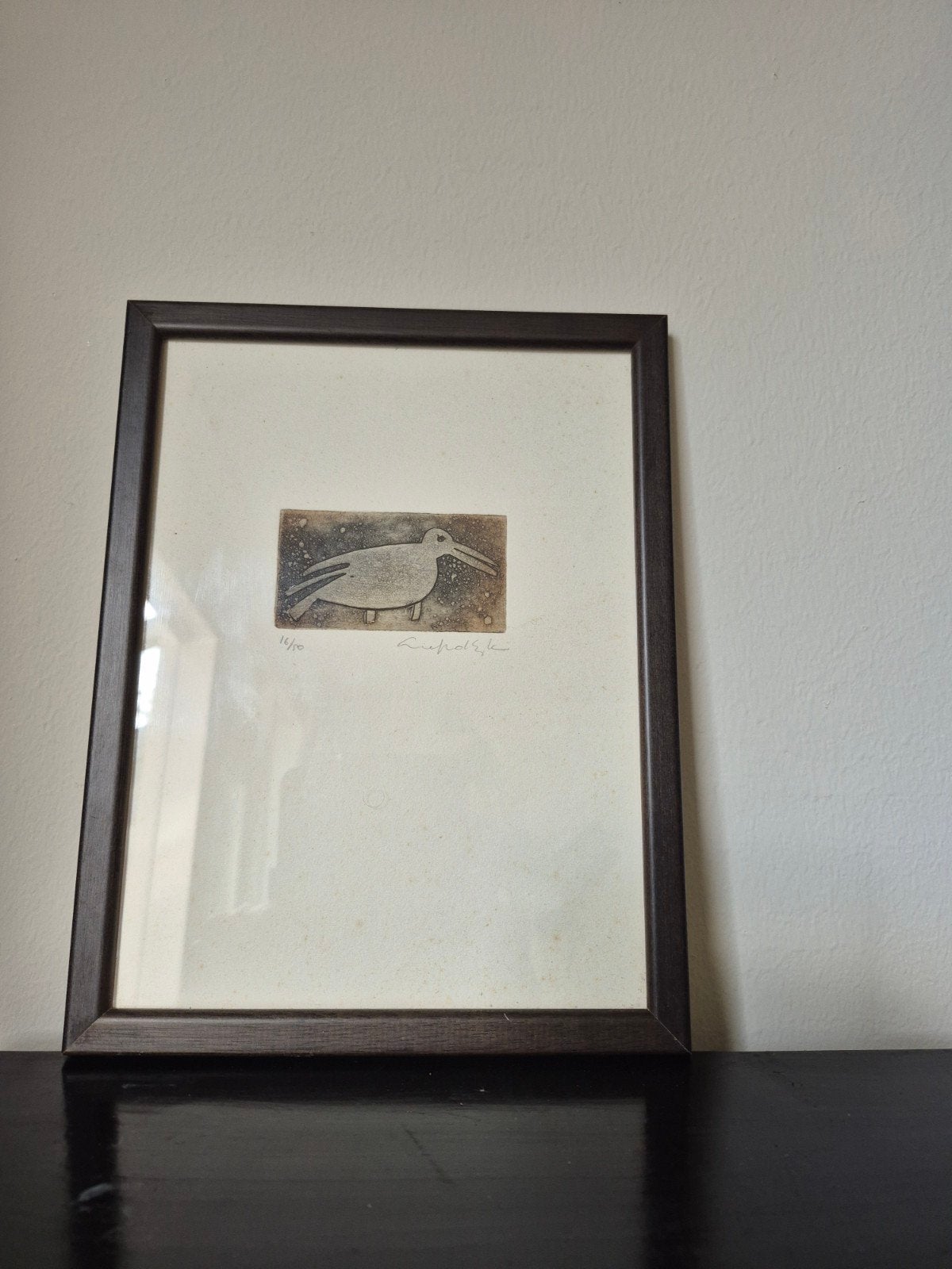 Originele Vogel-Ets (Aquatint) - Gelimiteerde Oplage 16/50, Antiek en Kunst, Ophalen of Verzenden, Flora en Fauna, Gesigneerd