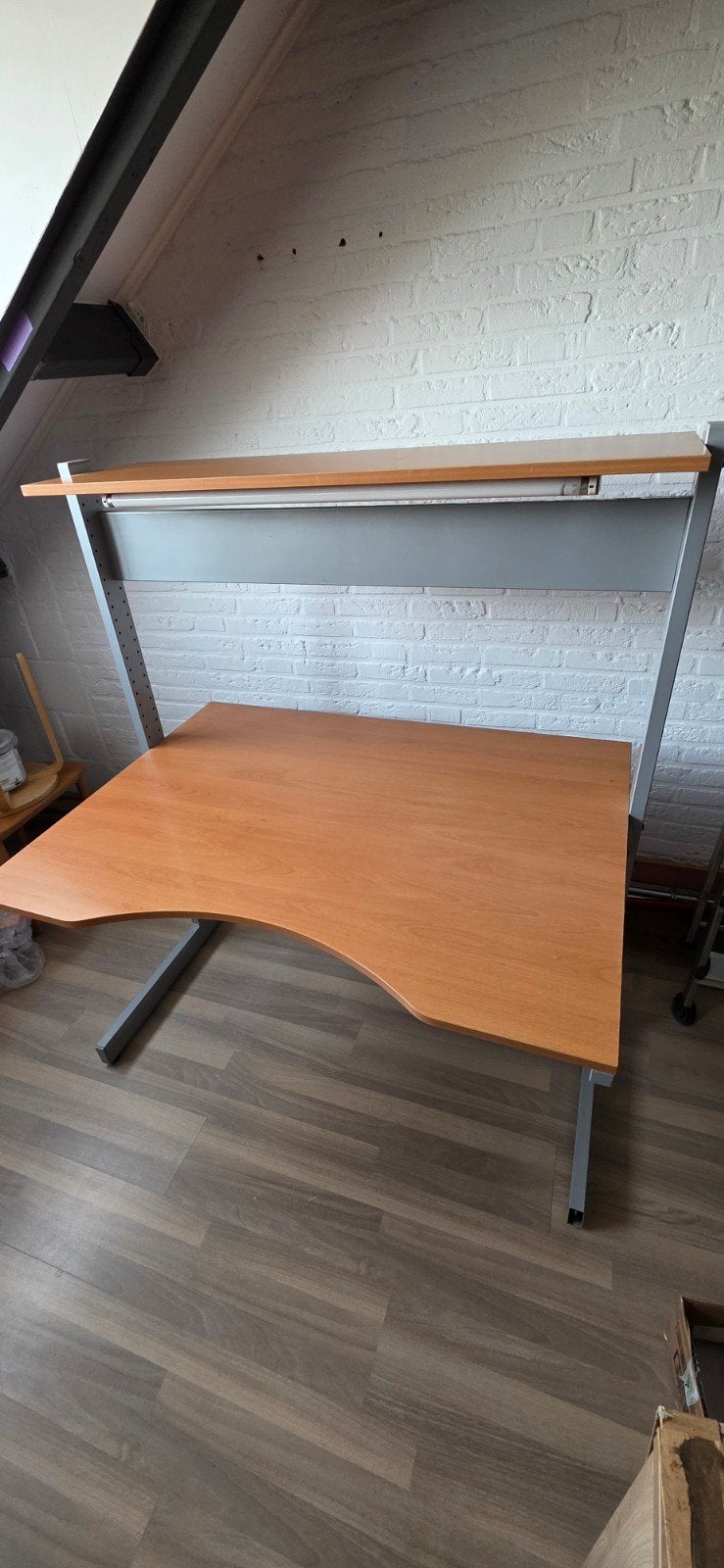 Ruim bureau met opbergruimte 120cm x 90 cm, Ophalen, Gebruikt, Hout, Hoekbureau