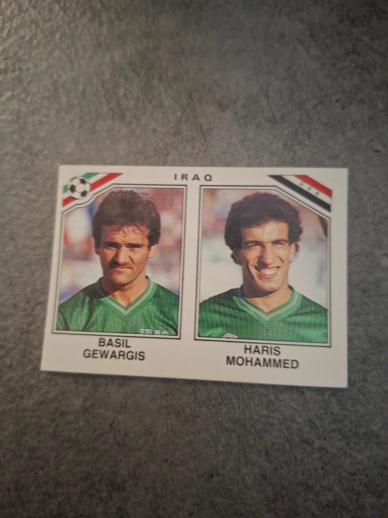 Panini sticker WK 86 Mexico. Gewargis/Mohammed Irak., Verzenden, Zo goed als nieuw, Sticker