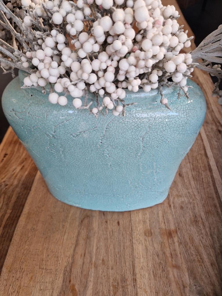 PTMD Vaas - Craquelé Look - Turquoise, Ophalen