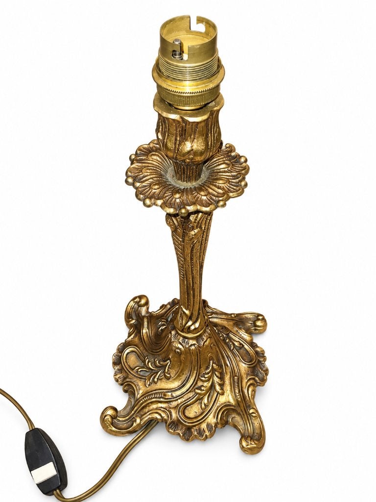 Vintage messing tafellampvoet – Louis XV rococostijl/28,5 cm, Antiek en Kunst, Ophalen of Verzenden