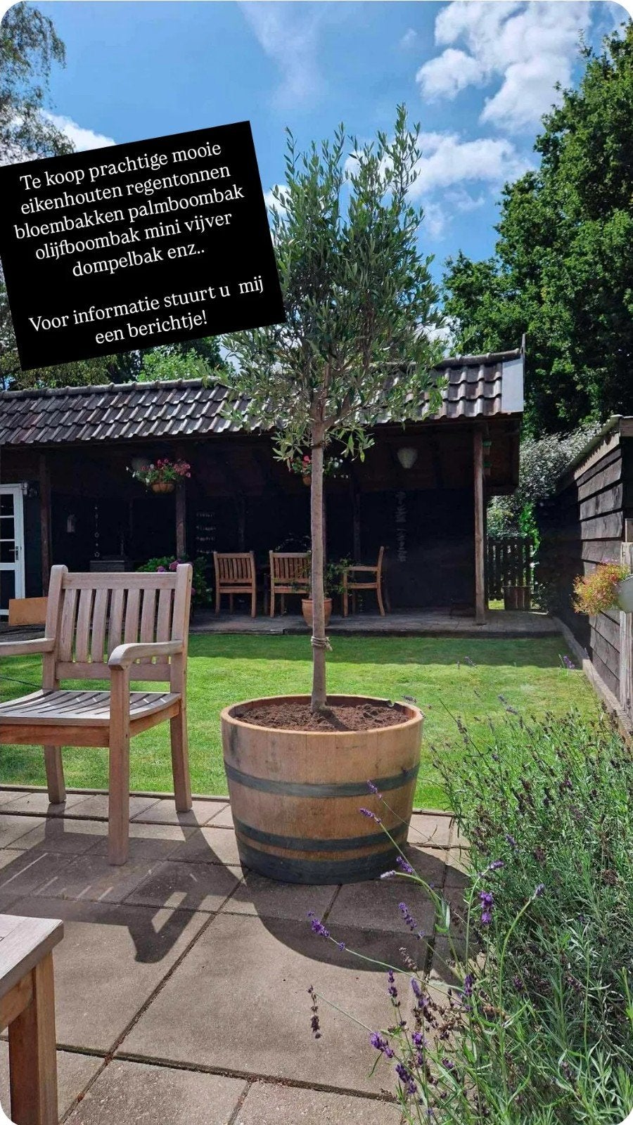 Aanbieding: Grote Eikenhouten Bloembakken 112L, Ophalen