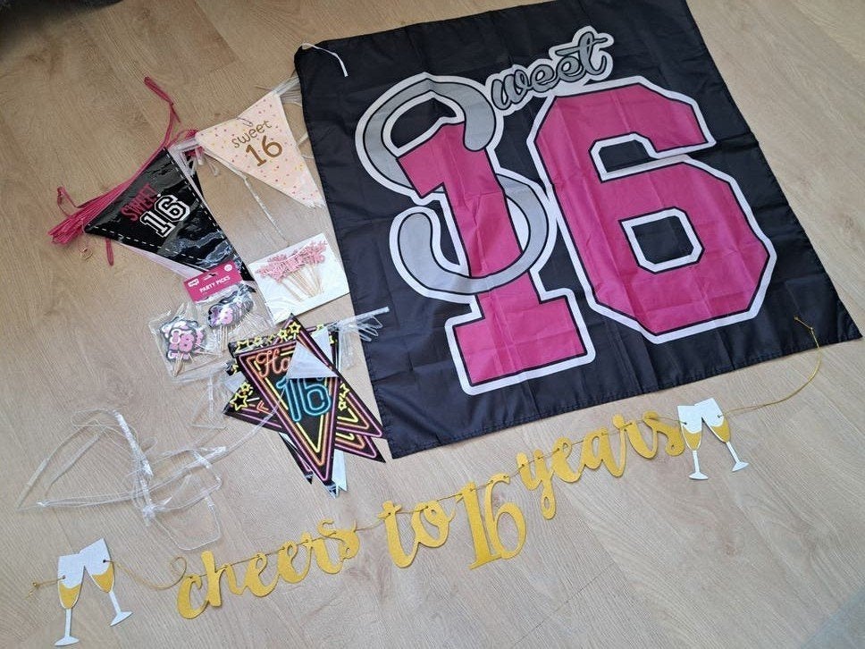 Sweet 16 versiering, Ophalen of Verzenden, Versiering, Verjaardag