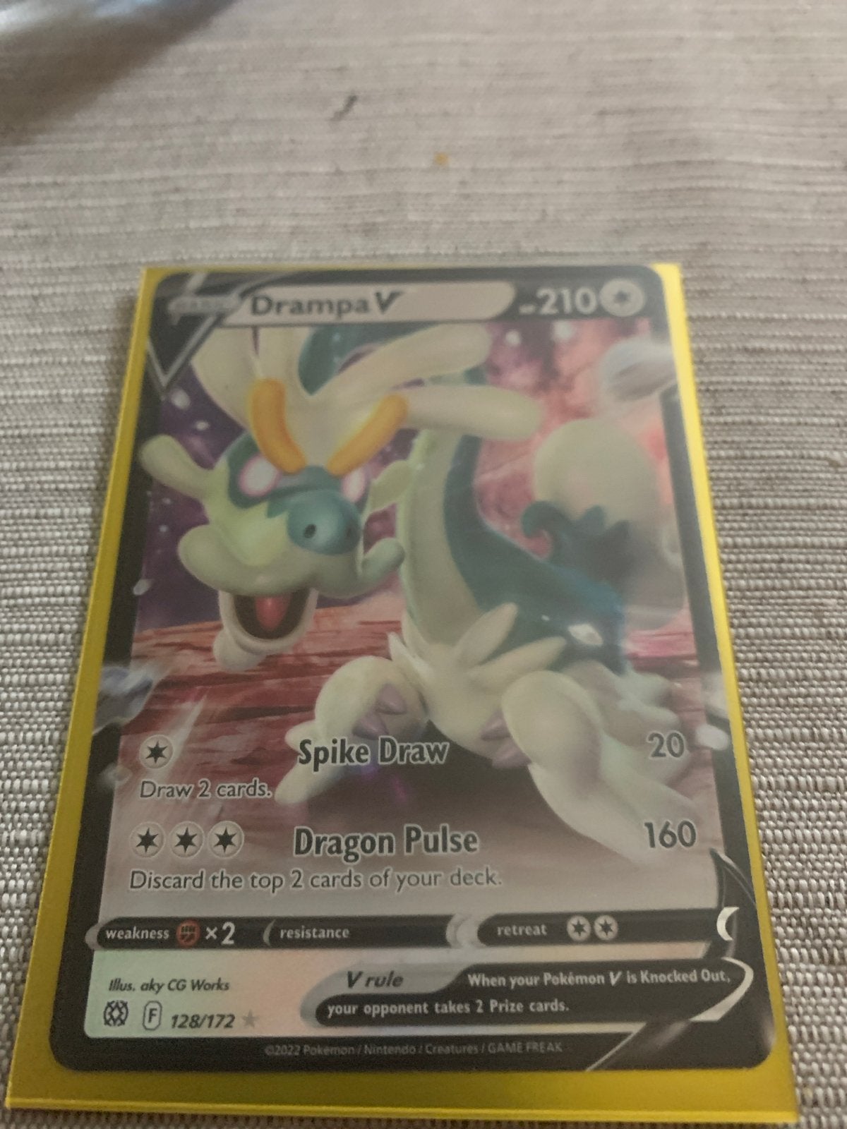 Drampa V Pokémon Kaart 128/172 - Zo goed als nieuw, Ophalen, Zo goed als nieuw, Losse kaart