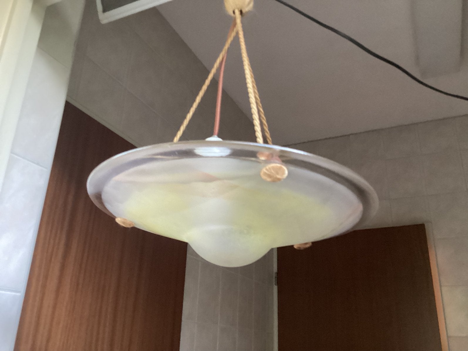 Art Deco Lamp. Schaal/Schotel model. France .ca.1930., Gebruikt, Glas, E27 (groot), Art Deco France