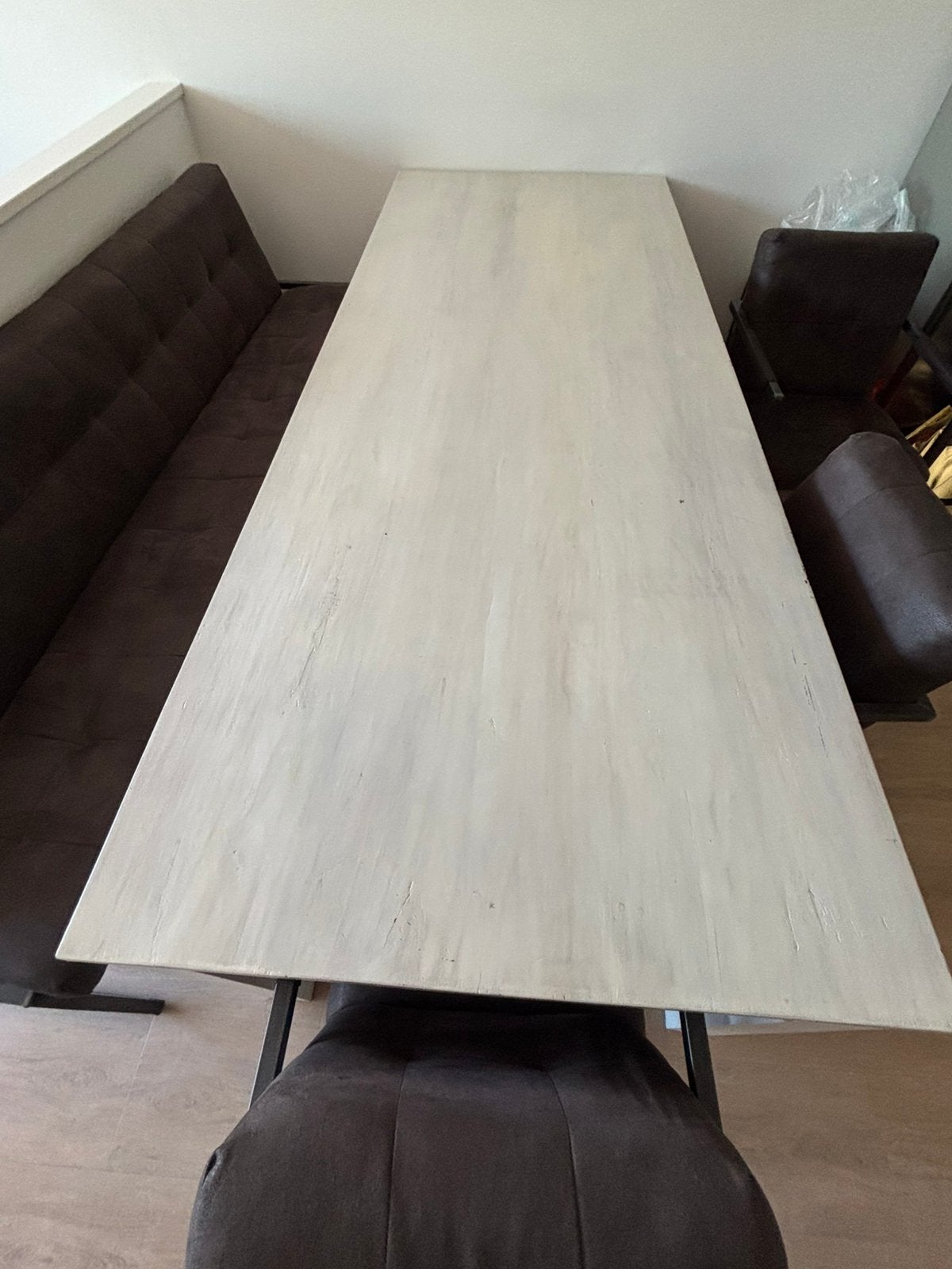 Eetkamertafel wit 260cm lang, Huis en Inrichting, Tafels | Eettafels, Ophalen, Gebruikt, 200 cm of meer, 50 tot 100 cm