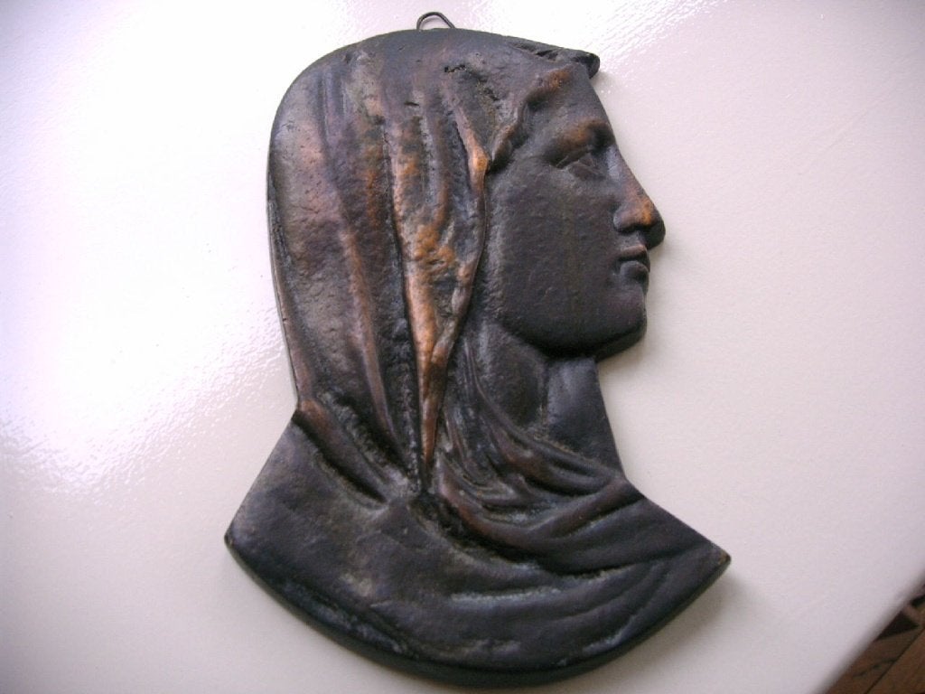Vintage koperen plaquette Maria door Dinant, Antiek en Kunst, Ophalen of Verzenden