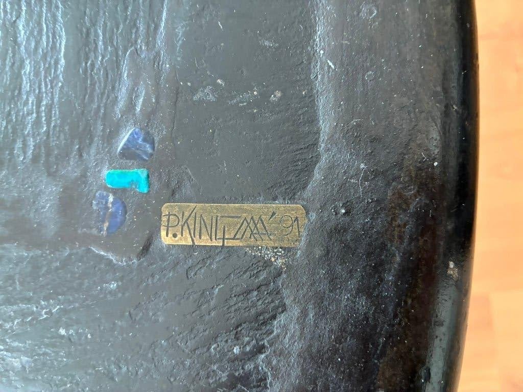 Paul Kingma salontafel rond 1991 gesigneerd, 100 cm, Huis en Inrichting, Tafels | Salontafels, Ophalen, Gebruikt, 50 tot 100 cm