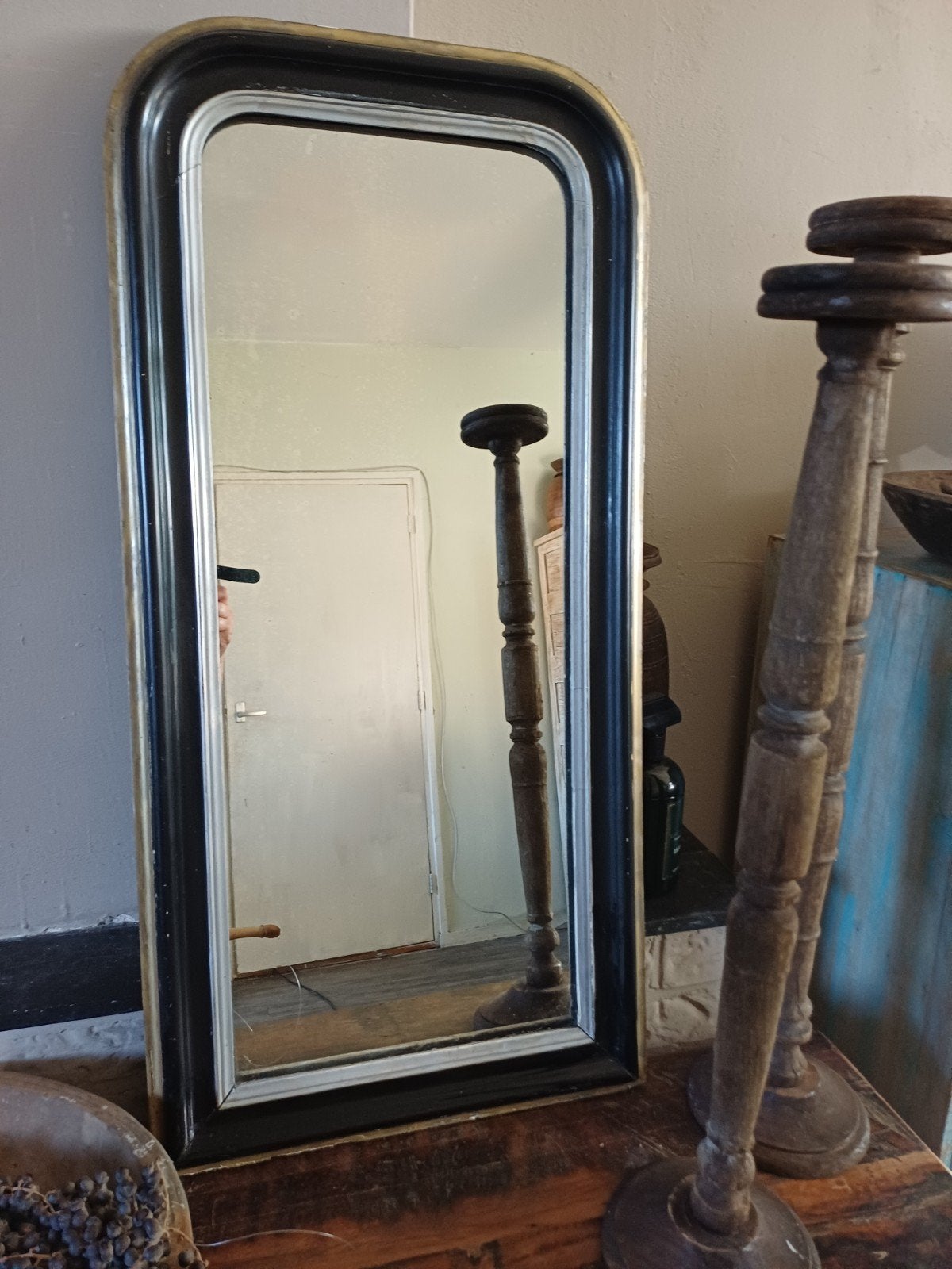 Oude Franse Toogspiegel - Landelijk Brocante Stijl, Ophalen