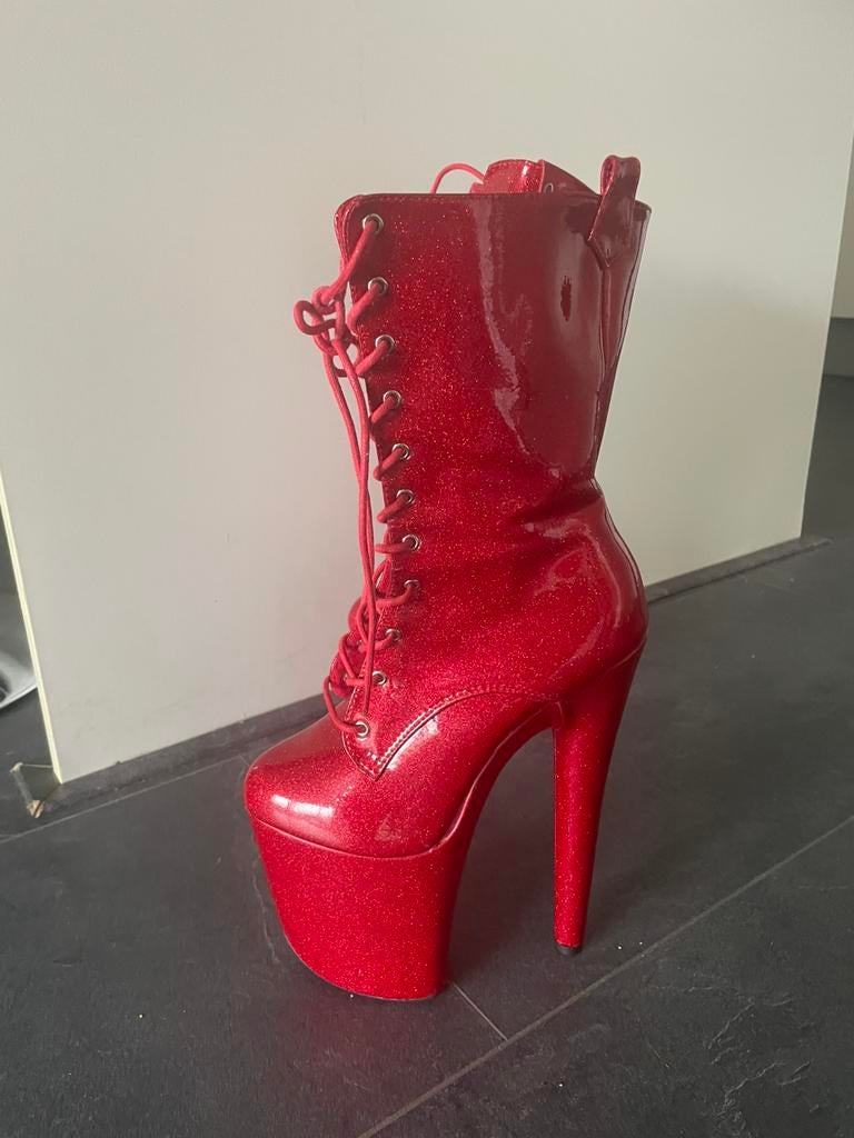Pleasers HELLA HEELS THE GLITTERATI 8INCH BOOTS - KANSASS, Ophalen of Verzenden, Zo goed als nieuw, Zwart, Hoge laarzen
