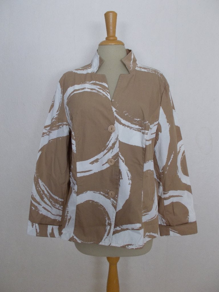 100% katoen print jasje/blouse van Scandinavische Skandika!L, Ophalen of Verzenden, Nieuw, Maat 42/44 (L), Bruin