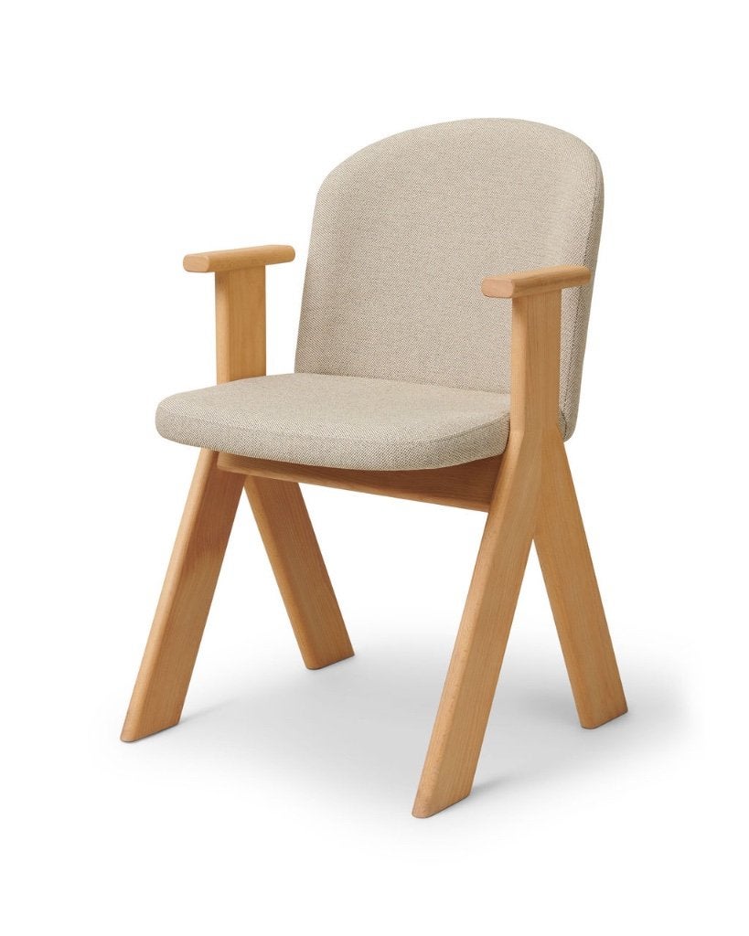 Design eetkamerstoel met armleuningen | Lex Pott x NOŪRA, Hout, Overige kleuren, Nieuw, Ophalen of Verzenden