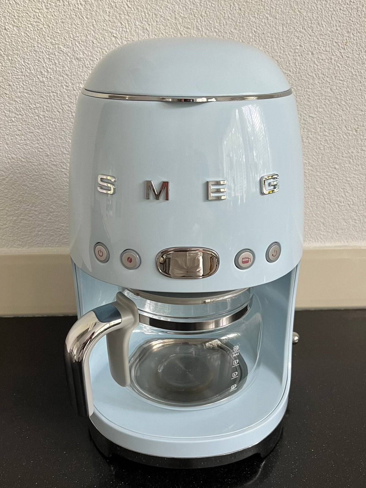 Smeg Koffiezetapparaat - Pastelblauw, Witgoed en Apparatuur, Ophalen, 10 kopjes of meer, Koffiemachine, Gemalen koffie