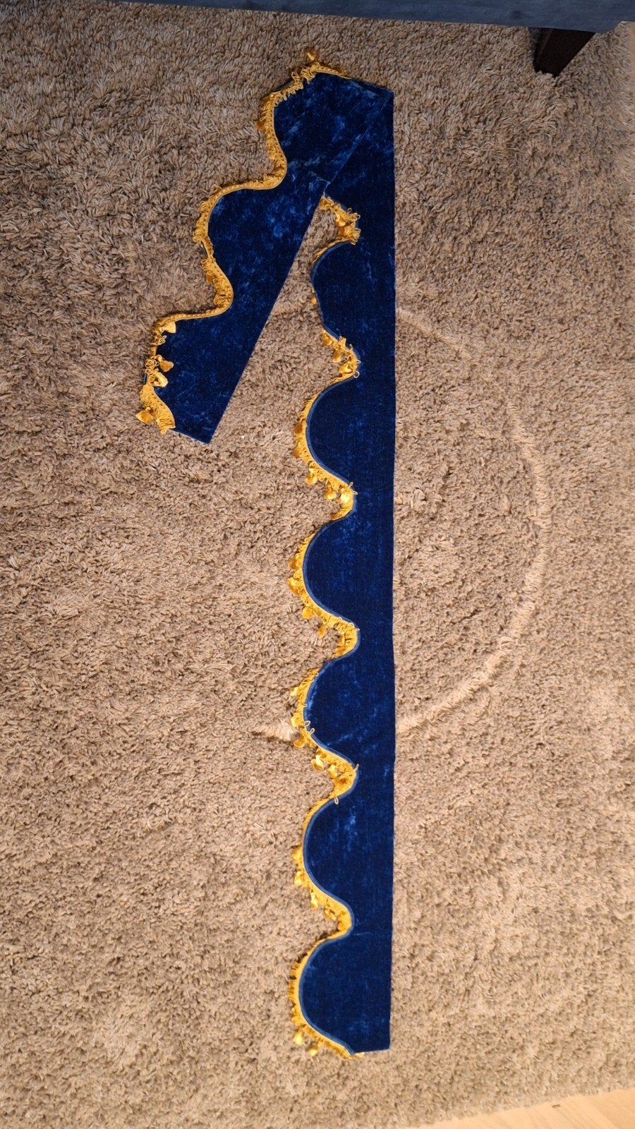 Grandessa blauw + Goud raamband, Ophalen of Verzenden, Zo goed als nieuw, Blauw, Gordijn