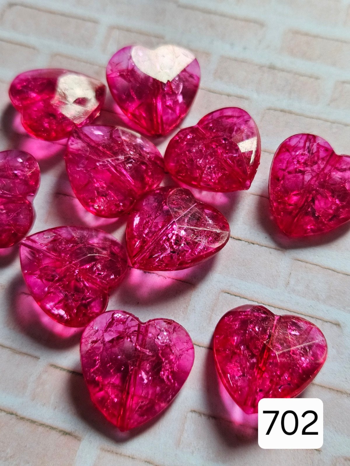 10x Roze hartjes kralen (702), Ophalen of Verzenden, Nieuw, Kraal