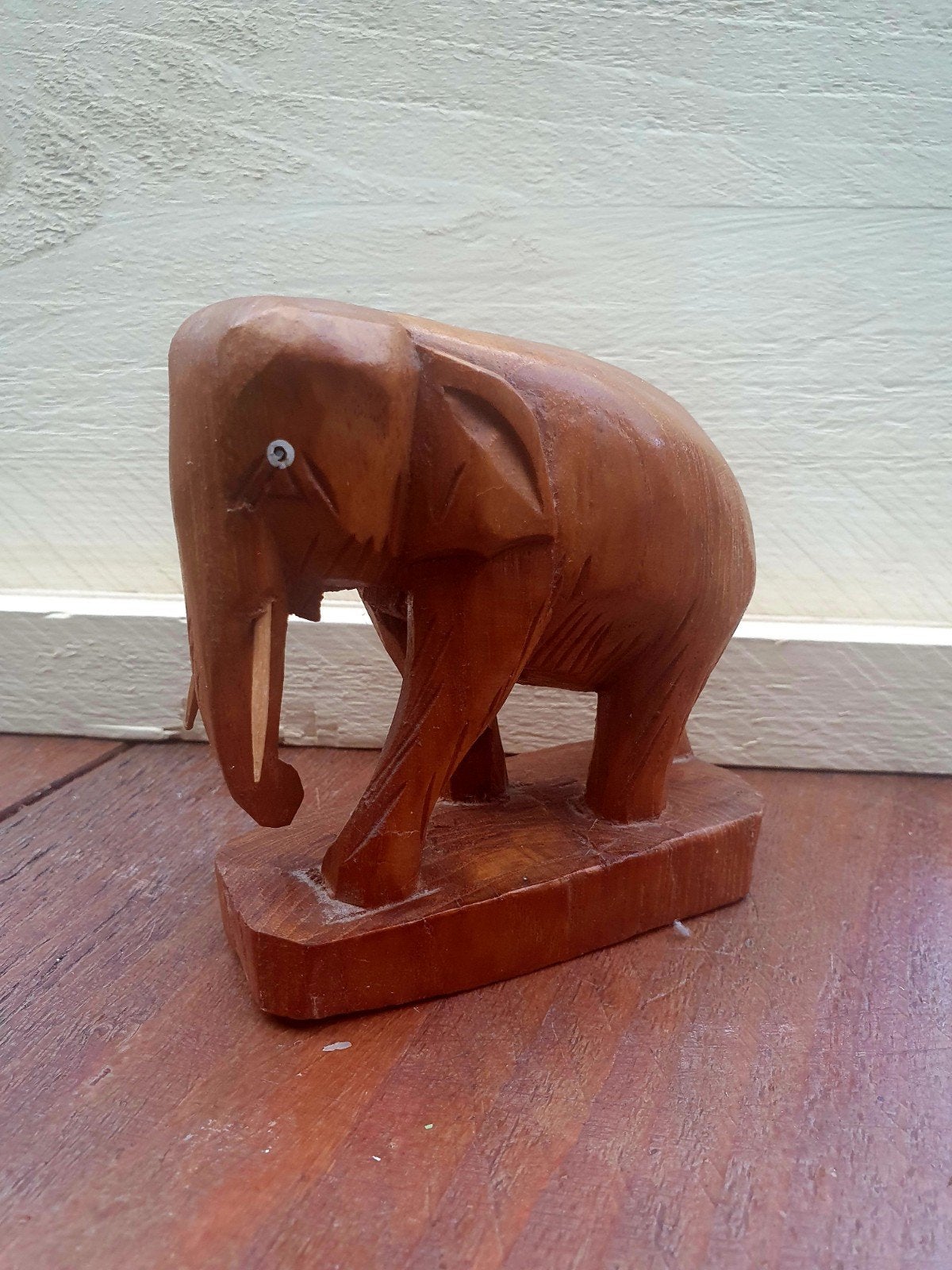 Prachtig handgesneden houten olifant beeldje – 10 cm, Huis en Inrichting, Woonaccessoires | Overige, Hout, Gebruikt, Ophalen of Verzenden