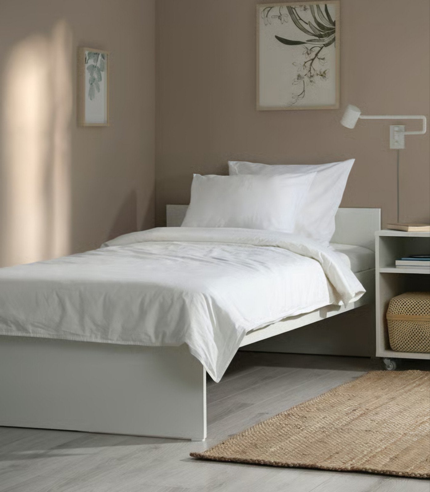 IKEA VIHALS Eenpersoonsbed met matras en lattenbodem, Huis en Inrichting, Slaapkamer | Bedden, Ophalen, Gebruikt, 90 cm, Eenpersoons