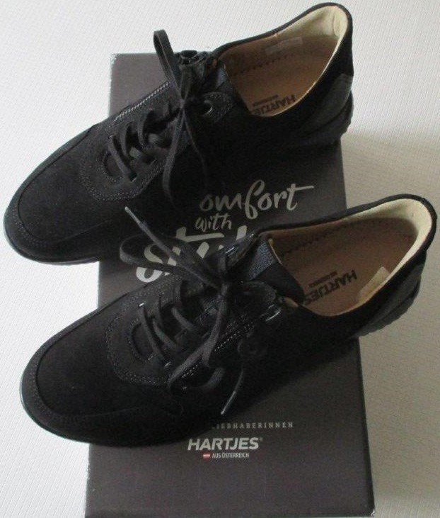Hartjes,schoenen,sneakers,veter en rits,zwart,maat 38,Nieuw, Verzenden, Zwart, Nieuw, Sneakers of Gympen