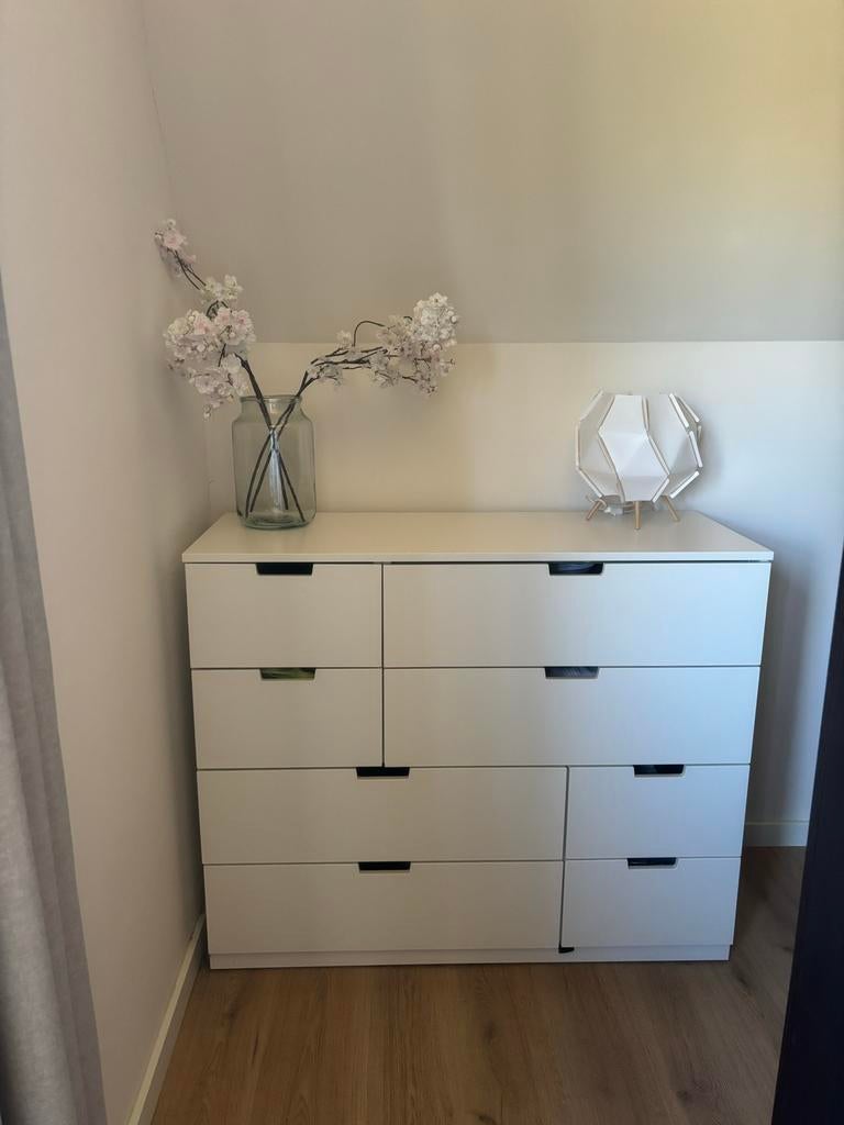 NORDLI Ladekast 8 lades, wit, 120x99 cm, Huis en Inrichting, Kasten | Ladekasten, Ophalen, Gebruikt, 100 tot 150 cm, 5 laden of meer