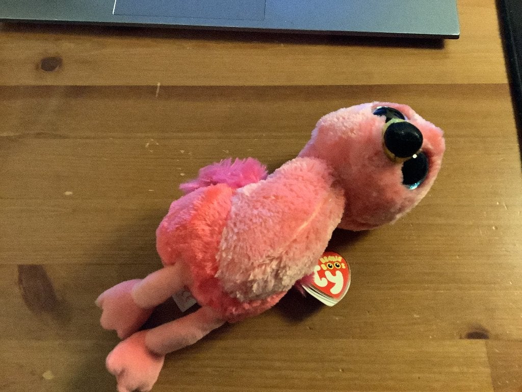 TY Beanie Boo knuffel Gilda de Flamingo 2017 22 cm, Overige typen, Ophalen of Verzenden, Roze, Ty