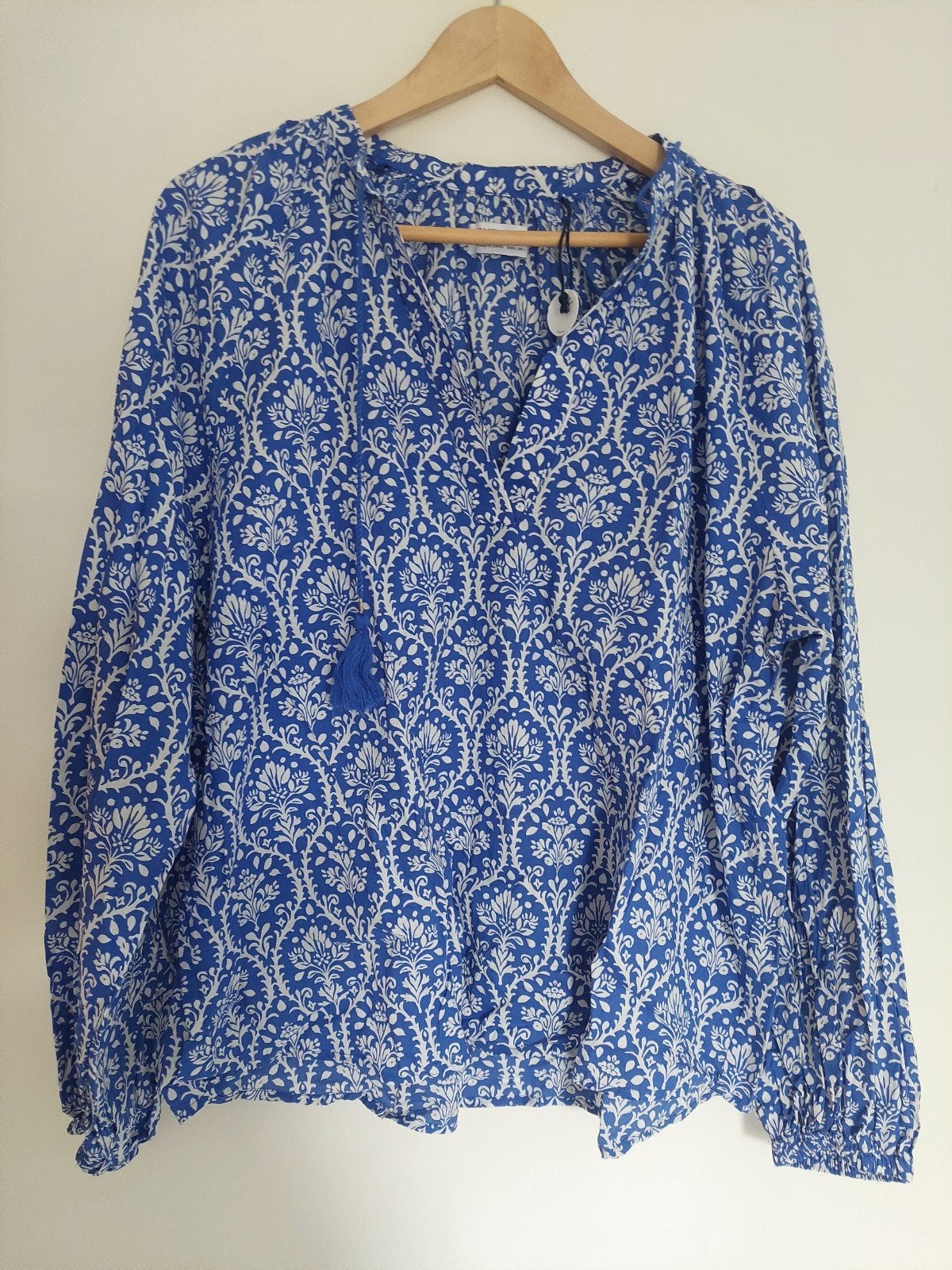 Nieuwe blauw witte blouse Lindex maat xl, Ophalen of Verzenden, Nieuw, Maat 46/48 (XL) of groter, Blauw