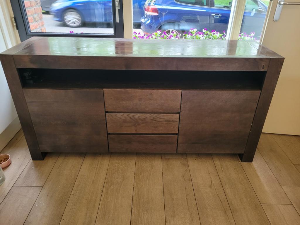 Massief eiken dressoir (goossens module), Huis en Inrichting, Kasten | Televisiemeubels, Zo goed als nieuw, Minder dan 100 cm
