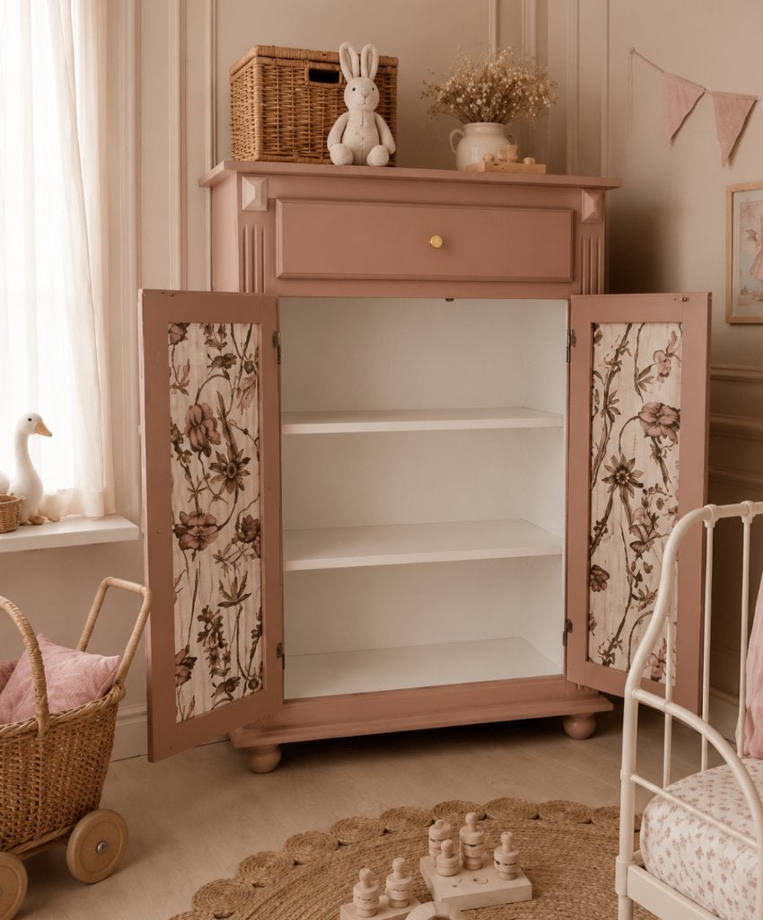 Brocante kast – Teddy Pink Met Verrassende Binnenzijde, Ophalen, 50 tot 70 cm, 105 cm of meer, 100 cm of meer