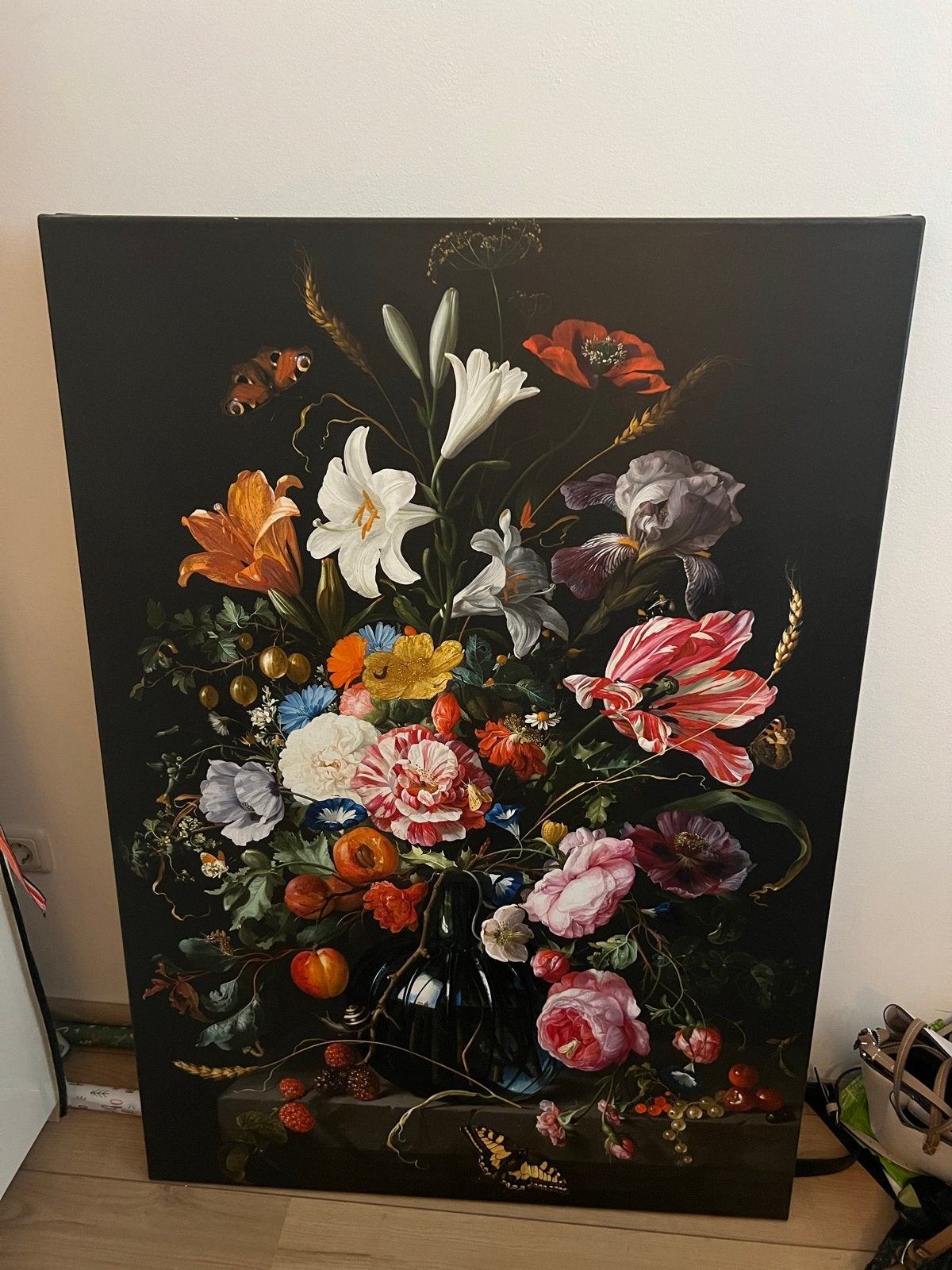 Stilleven met bloemen | Jan Davidsz. de Heem | Canvas 125x85, Bloemen, Doek, Ophalen of Verzenden, Handgeschilderd