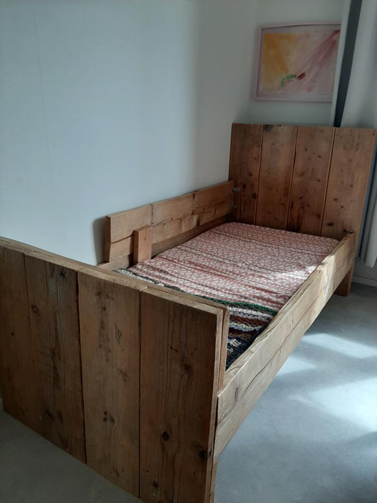 Houten kinderbed/ledikant, Ophalen, 190 cm of minder, Hout, Eenpersoons