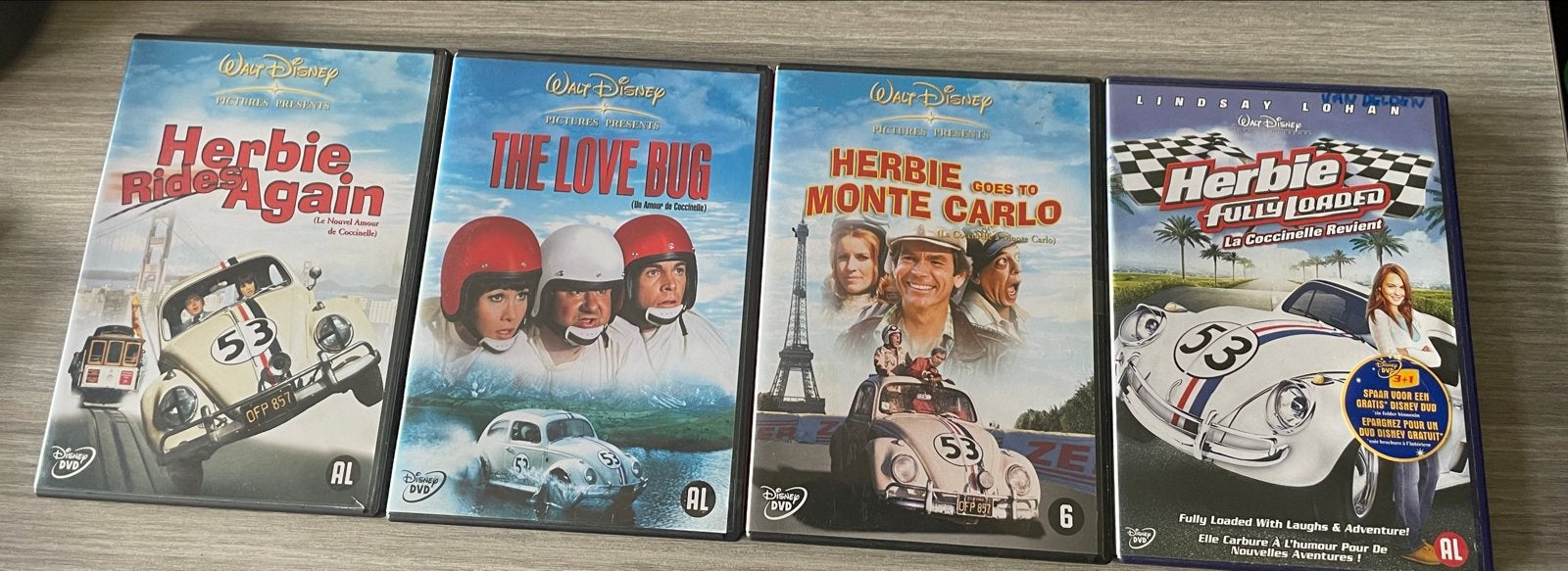 Herbie DVD Collectie: Ride Again, Love Bug, Monte Carlo, Ful, Alle leeftijden, Nederlands, Ophalen of Verzenden, Gebruikt